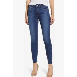 Paige Women’s 30 Hoxton Ankle High Rise Skinny Blue Denim Jeans Zip
